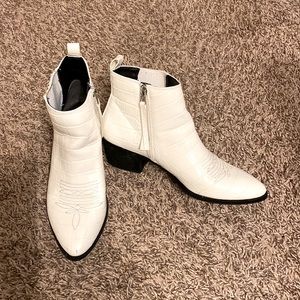White Sam Edelman Cow Girl Booties